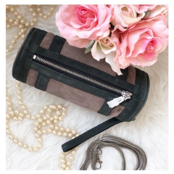 Worth Handbags - RARE • WORTH NEW YORK • Suede Leather Barrel Crossbody Adjustable Bag w/ Dustbag